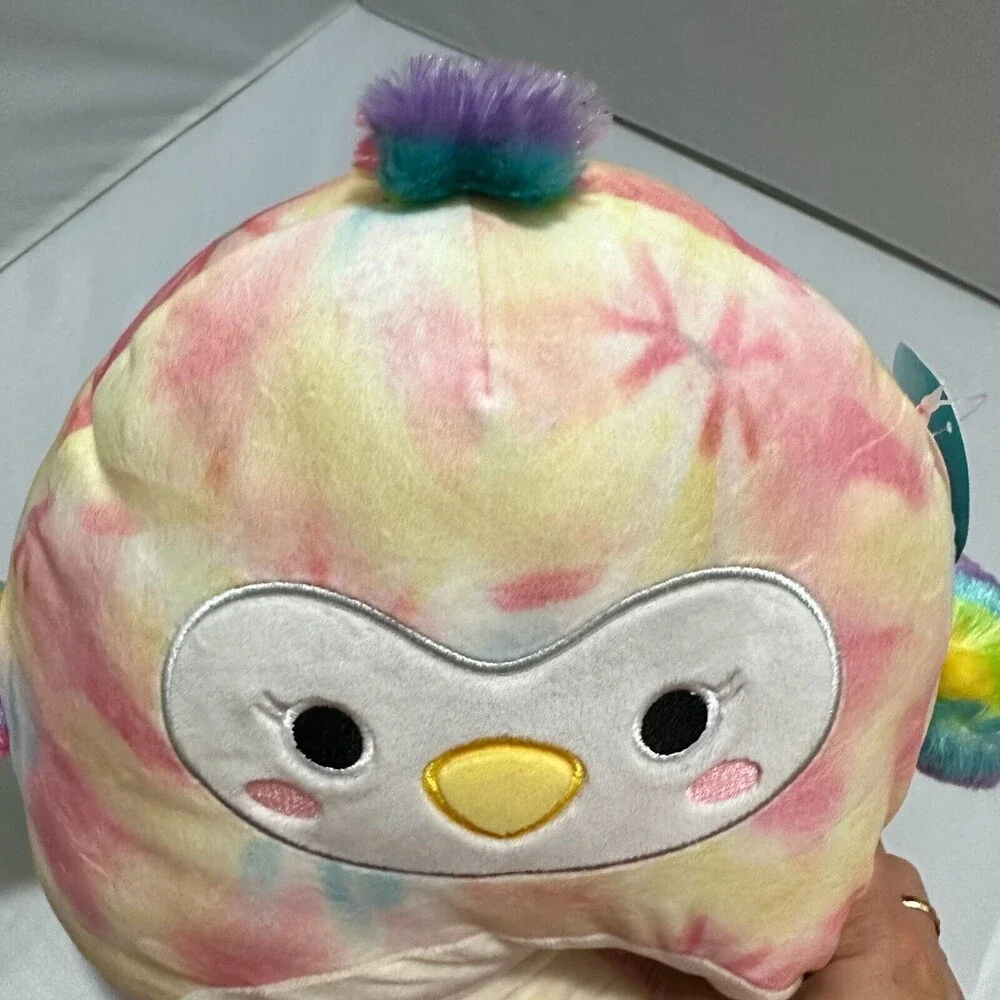 NWT Squishmallows Carmella Toucan Tie-Dye Rainbow Stuffed Animal Bird 1329